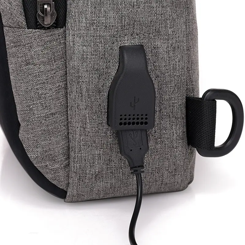 Men's USB Charging Crossbody Backpack Black Waterproof — feature 38
