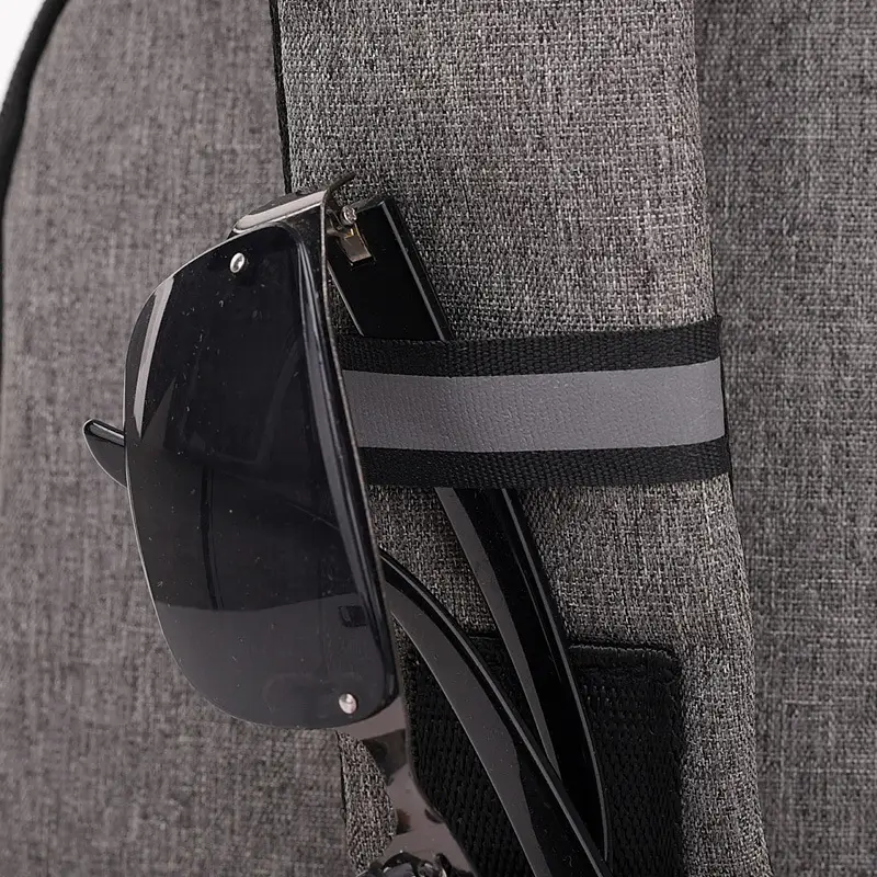 Men's USB Charging Crossbody Backpack Black Waterproof — feature 39