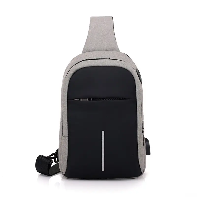 Men's USB Charging Crossbody Backpack Black Waterproof — feature 43