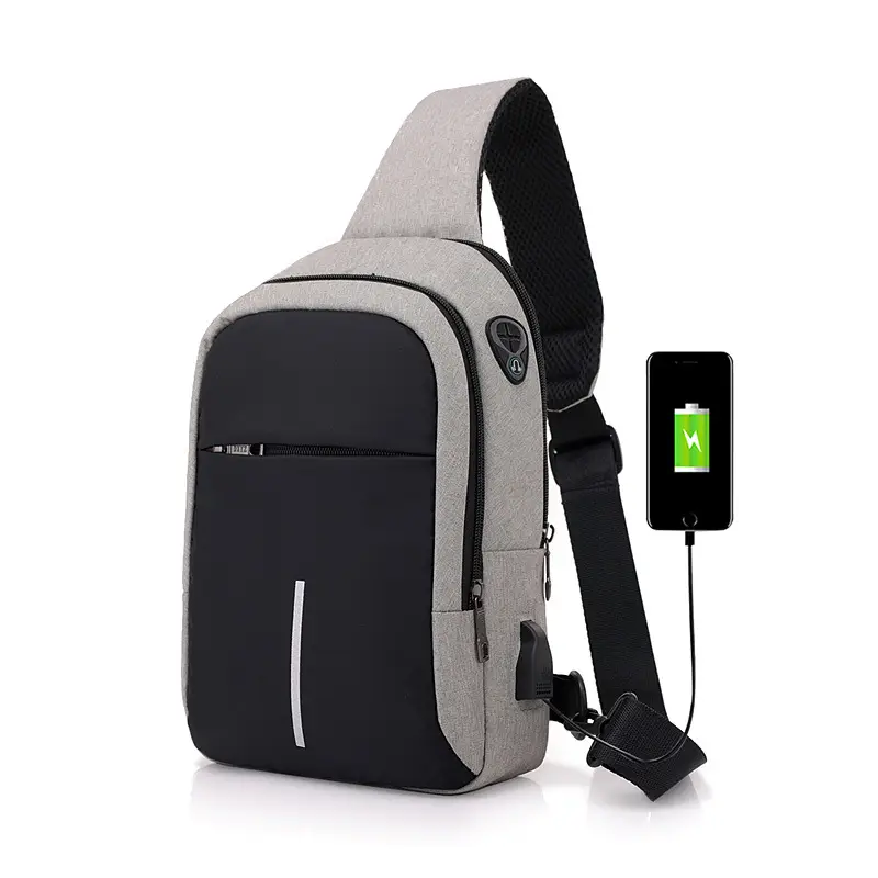 Men's USB Charging Crossbody Backpack Black Waterproof — feature 44