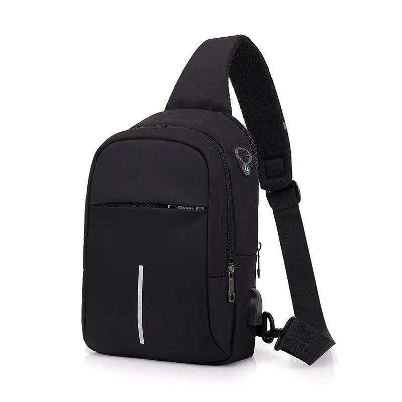 Men's USB Charging Crossbody Backpack Black Waterproof — feature 45
