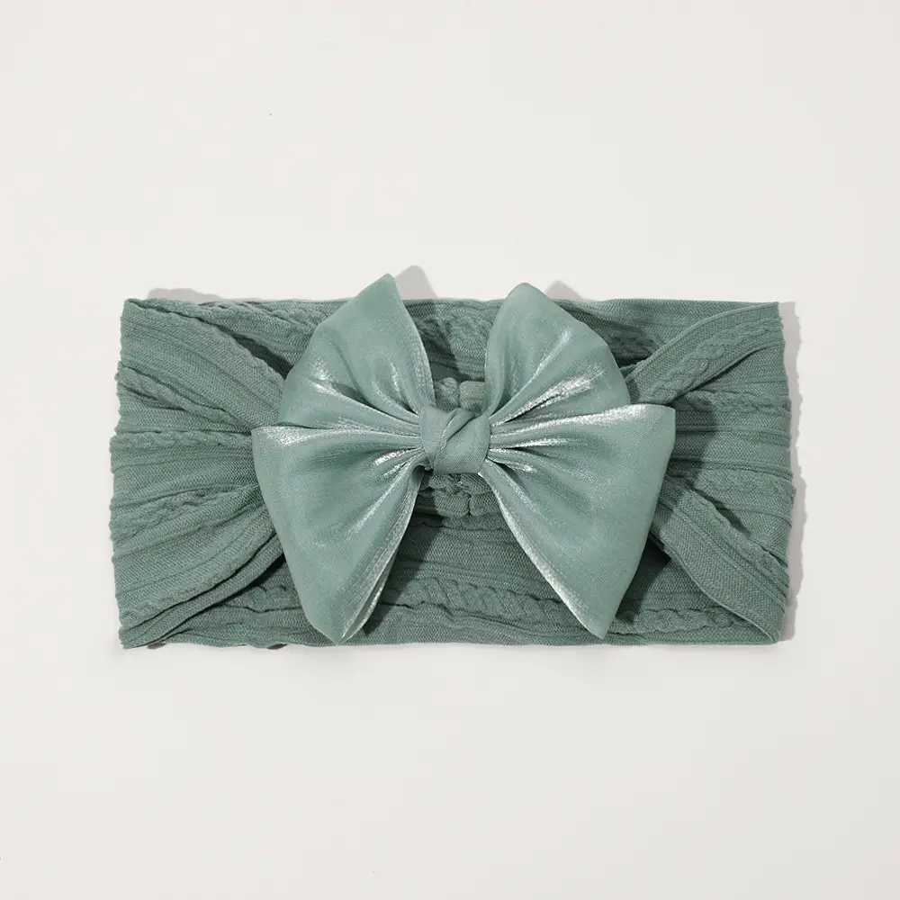 Green Baby Bow Headband for Girls - Image 4