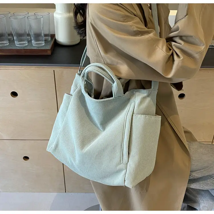 Korean Style Corduroy Shoulder Bag for Commute — feature 1