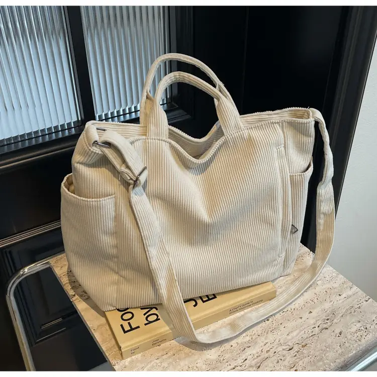 Korean Style Corduroy Shoulder Bag for Commute — feature 15