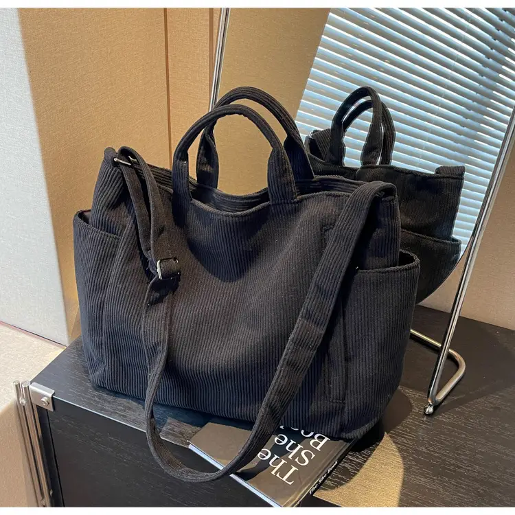 Korean Style Corduroy Shoulder Bag for Commute — feature 18