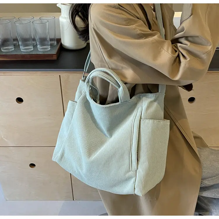 Korean Style Corduroy Shoulder Bag for Commute — feature 22
