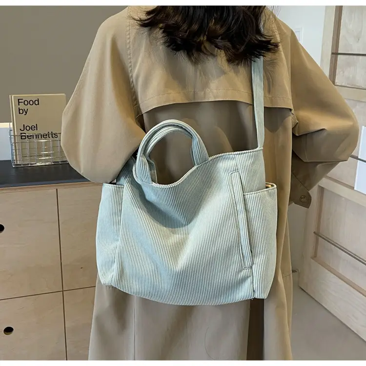 Korean Style Corduroy Shoulder Bag for Commute — feature 24