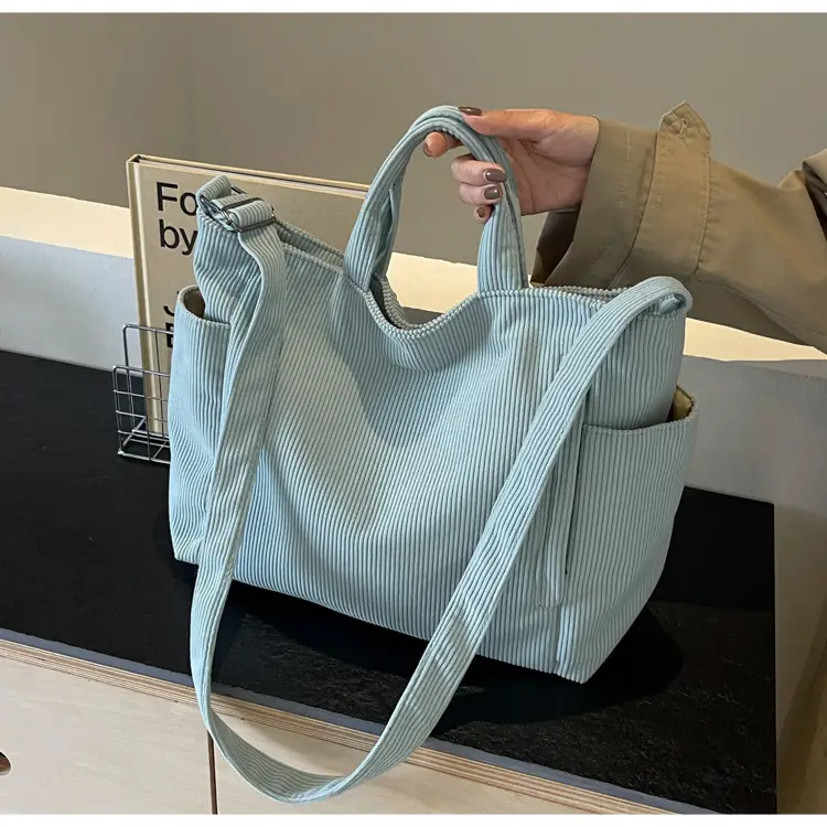 Korean Style Corduroy Shoulder Bag for Commute — feature 28