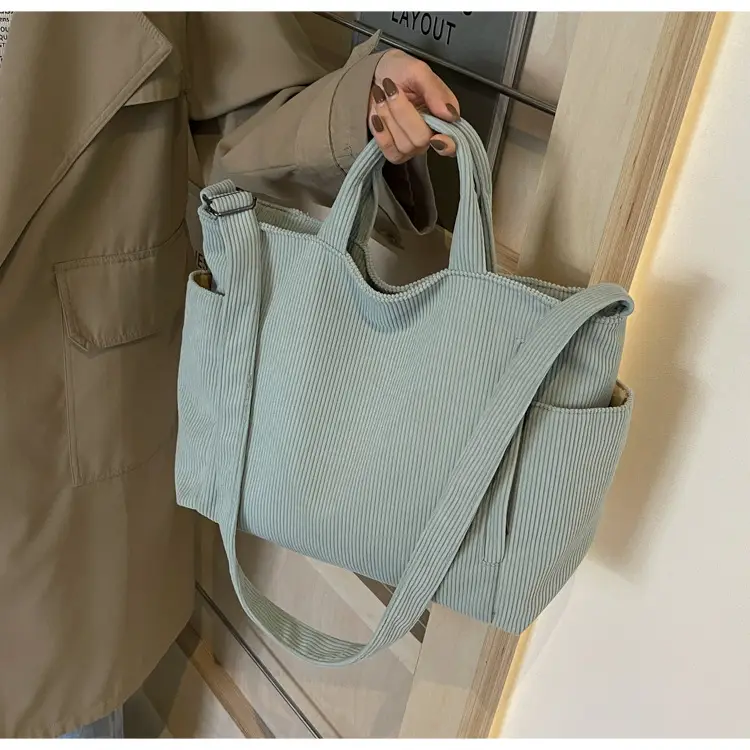 Korean Style Corduroy Shoulder Bag for Commute — feature 29