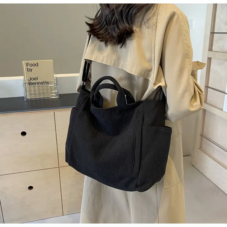 Korean Style Corduroy Shoulder Bag for Commute — feature 31