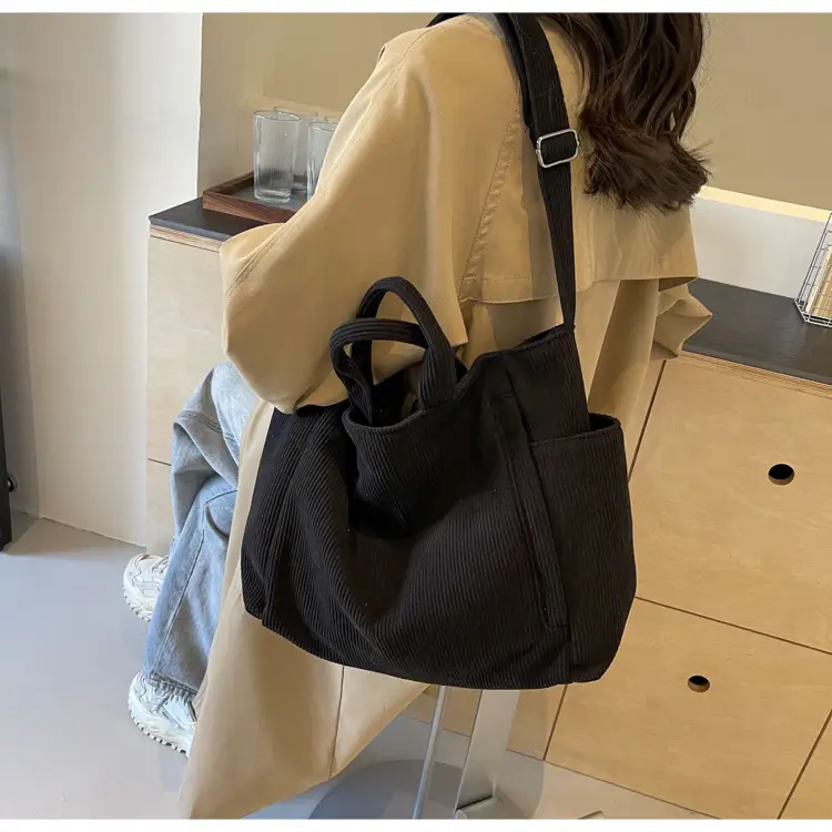 Korean Style Corduroy Shoulder Bag for Commute — feature 35