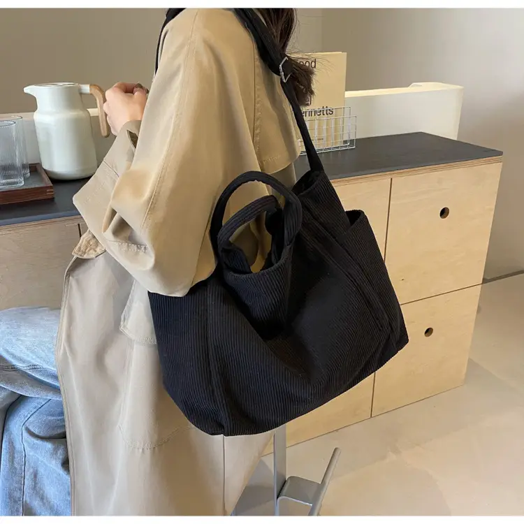 Korean Style Corduroy Shoulder Bag for Commute — feature 36