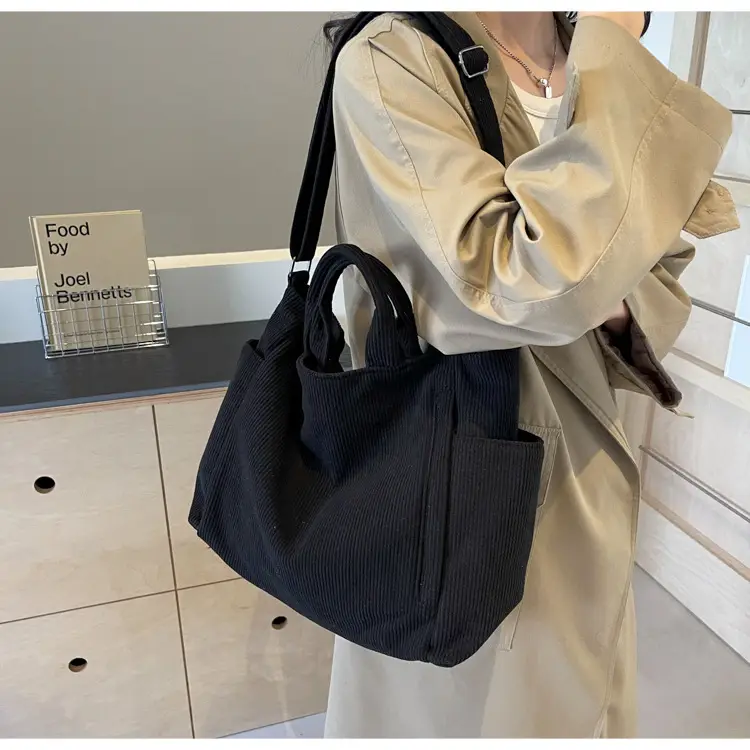 Korean Style Corduroy Shoulder Bag for Commute — feature 37