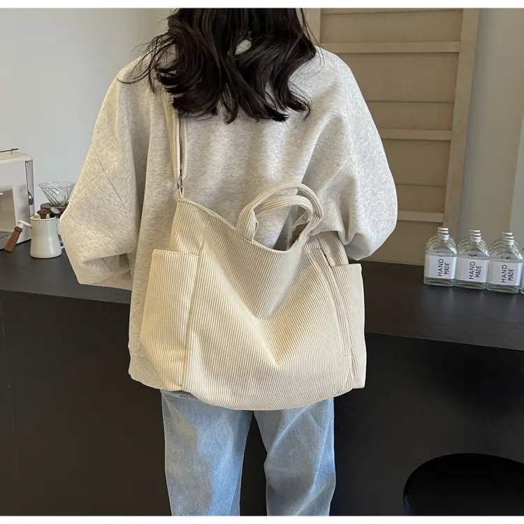 Korean Style Corduroy Shoulder Bag for Commute — feature 39