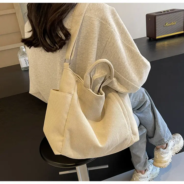 Korean Style Corduroy Shoulder Bag for Commute — feature 41