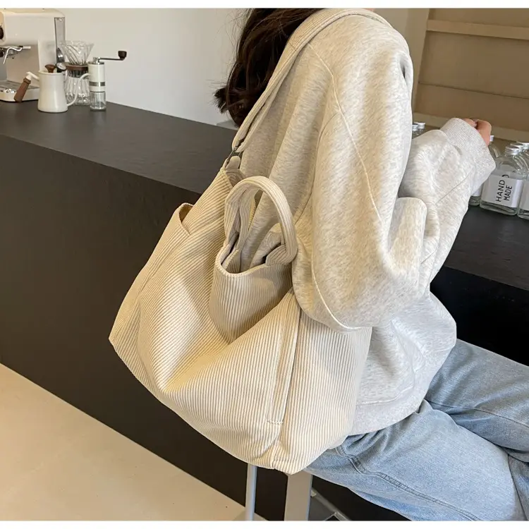 Korean Style Corduroy Shoulder Bag for Commute — feature 42