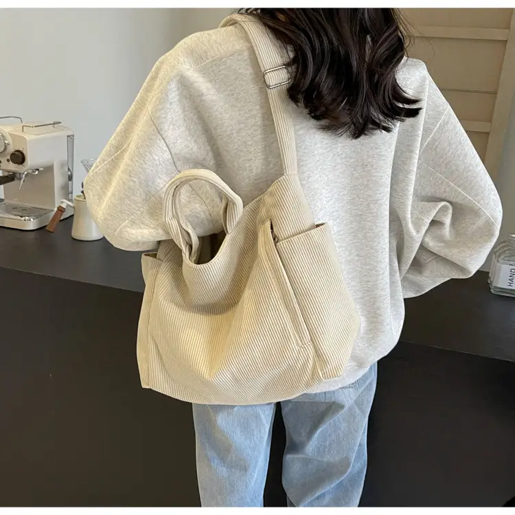 Korean Style Corduroy Shoulder Bag for Commute — feature 43