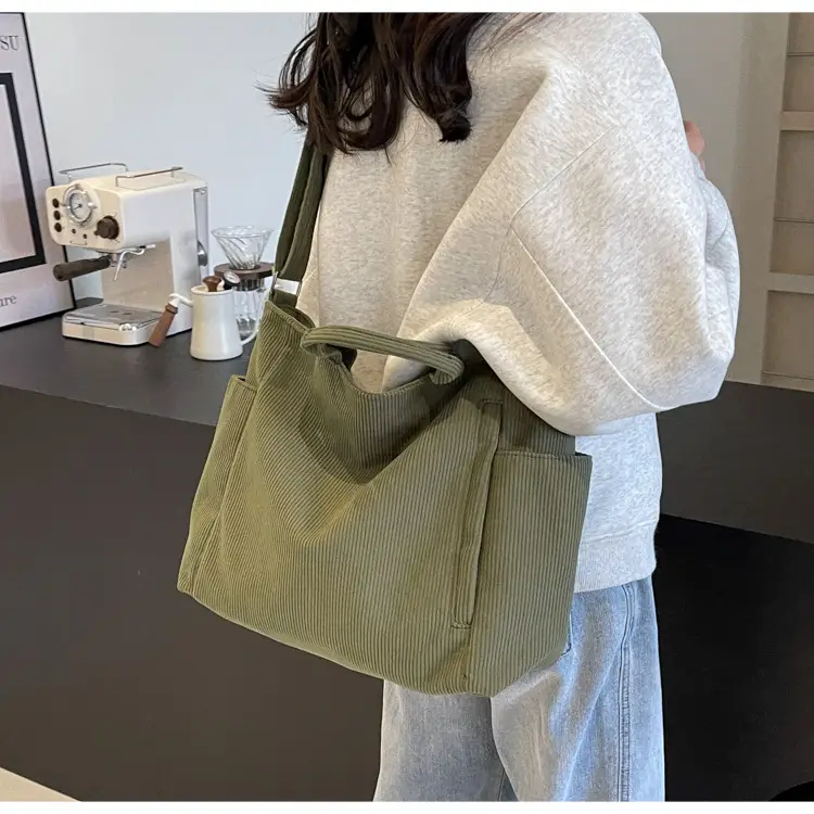 Korean Style Corduroy Shoulder Bag for Commute — feature 46