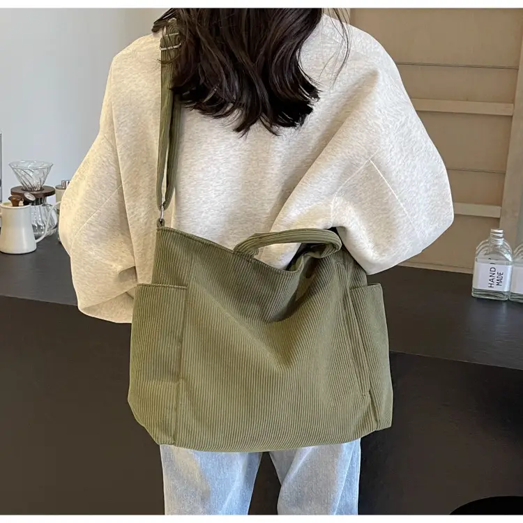 Korean Style Corduroy Shoulder Bag for Commute — feature 47