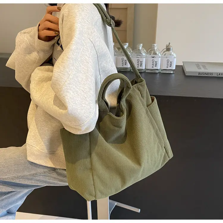 Korean Style Corduroy Shoulder Bag for Commute — feature 50