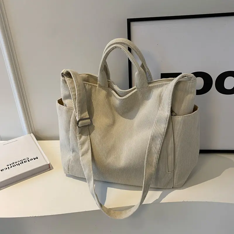Korean Style Corduroy Shoulder Bag for Commute - Image 4