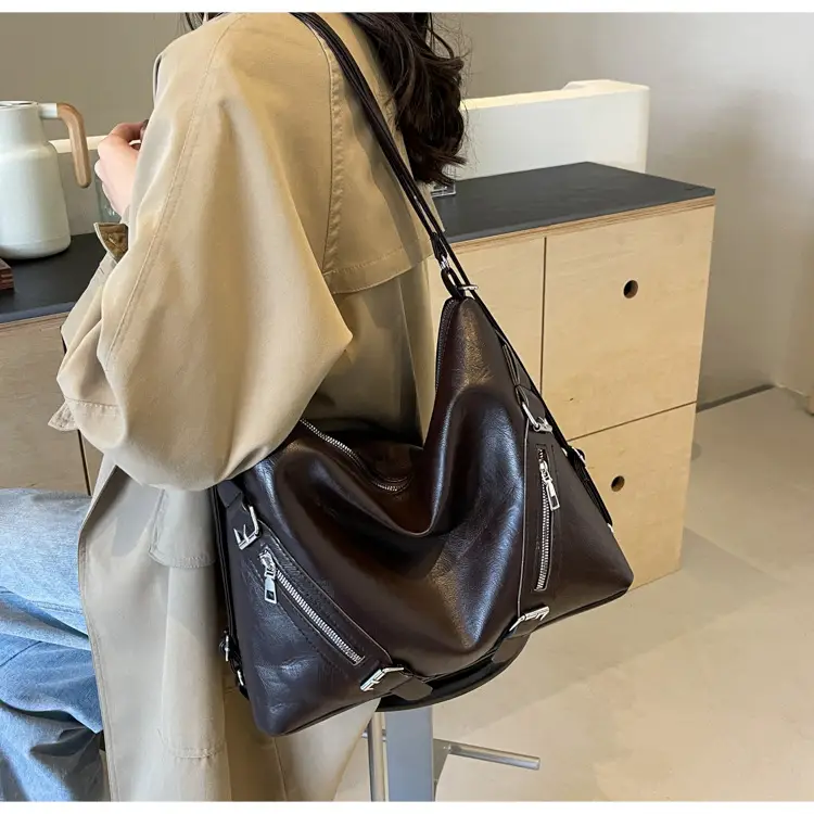 Women Retro Solid Color Shoulder Crossbody Tote Bag 2024 — feature 11