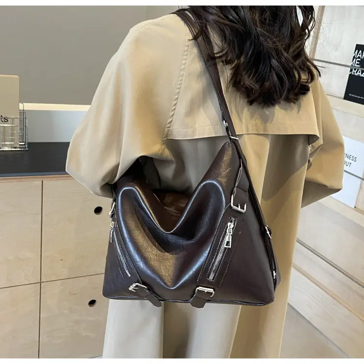 Women Retro Solid Color Shoulder Crossbody Tote Bag 2024 — feature 12
