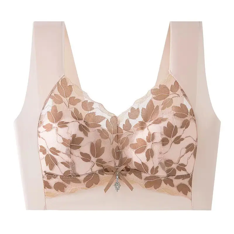 Meijia Tingmei Vest-Style Underwear, Integrated Bra with Side Support, Seamless Fixed Cup Bra Pads, Push-Up Full Cup