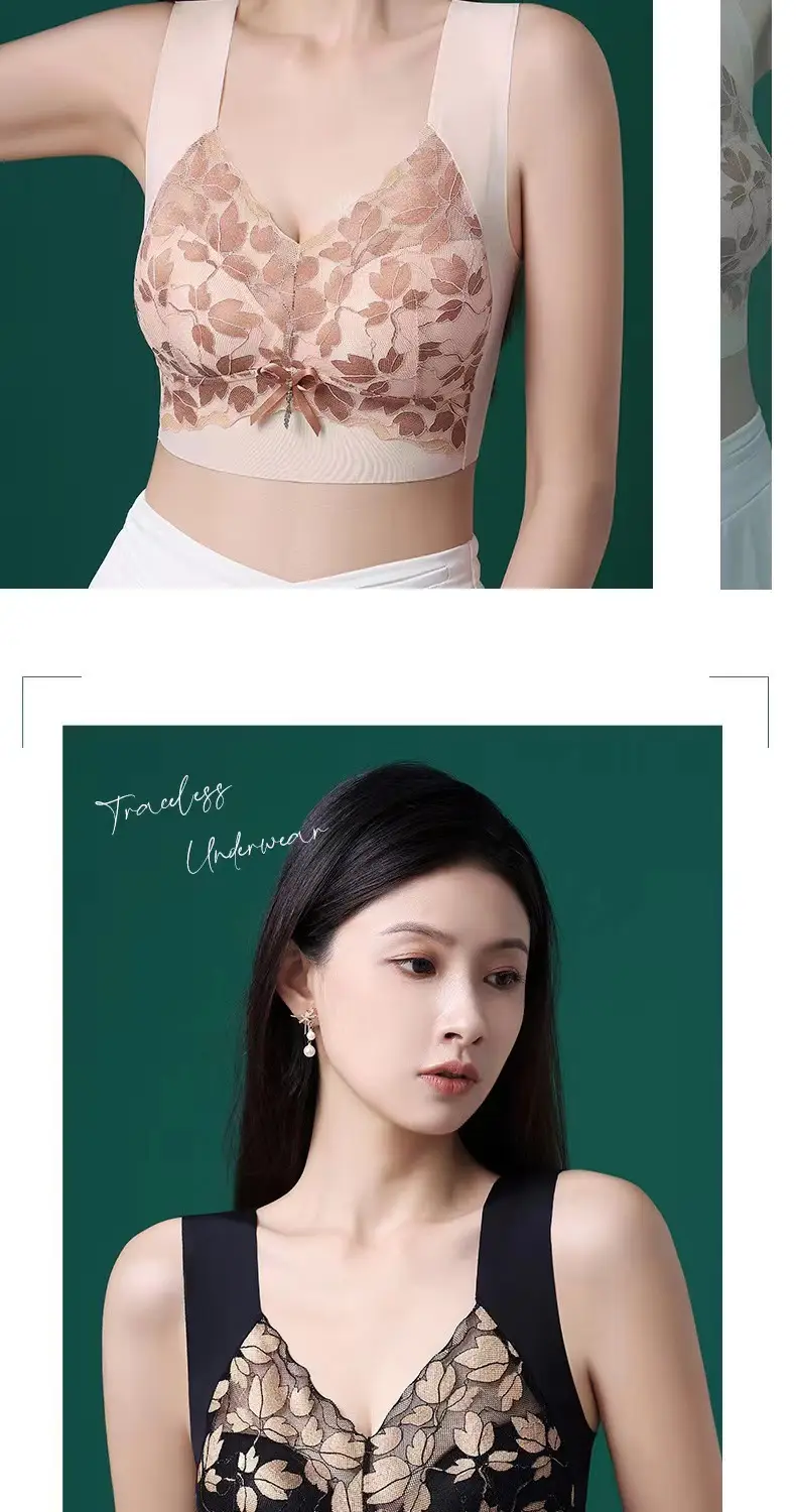 Meijia Tingmei Vest-Style Underwear, Integrated Bra with Side Support, Seamless Fixed Cup Bra Pads, Push-Up Full Cup — feature 19