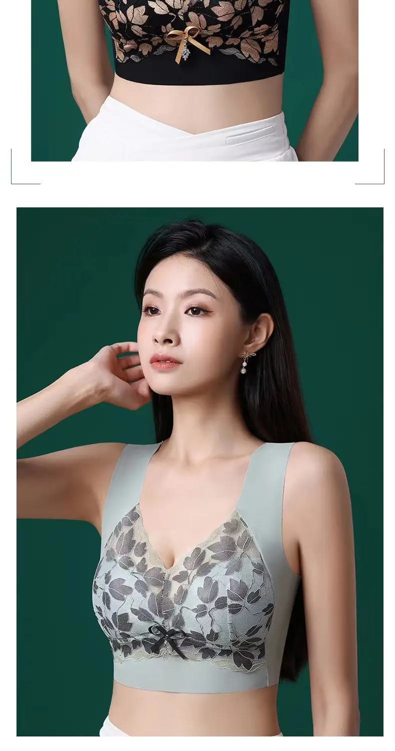Meijia Tingmei Vest-Style Underwear, Integrated Bra with Side Support, Seamless Fixed Cup Bra Pads, Push-Up Full Cup — feature 20