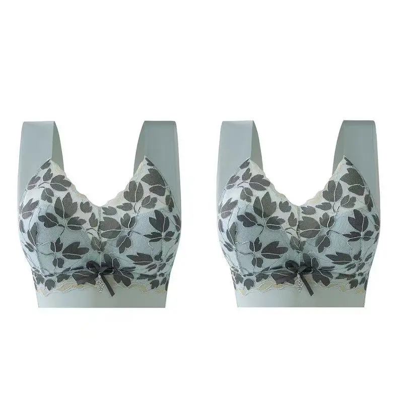 Meijia Tingmei Vest-Style Underwear, Integrated Bra with Side Support, Seamless Fixed Cup Bra Pads, Push-Up Full Cup