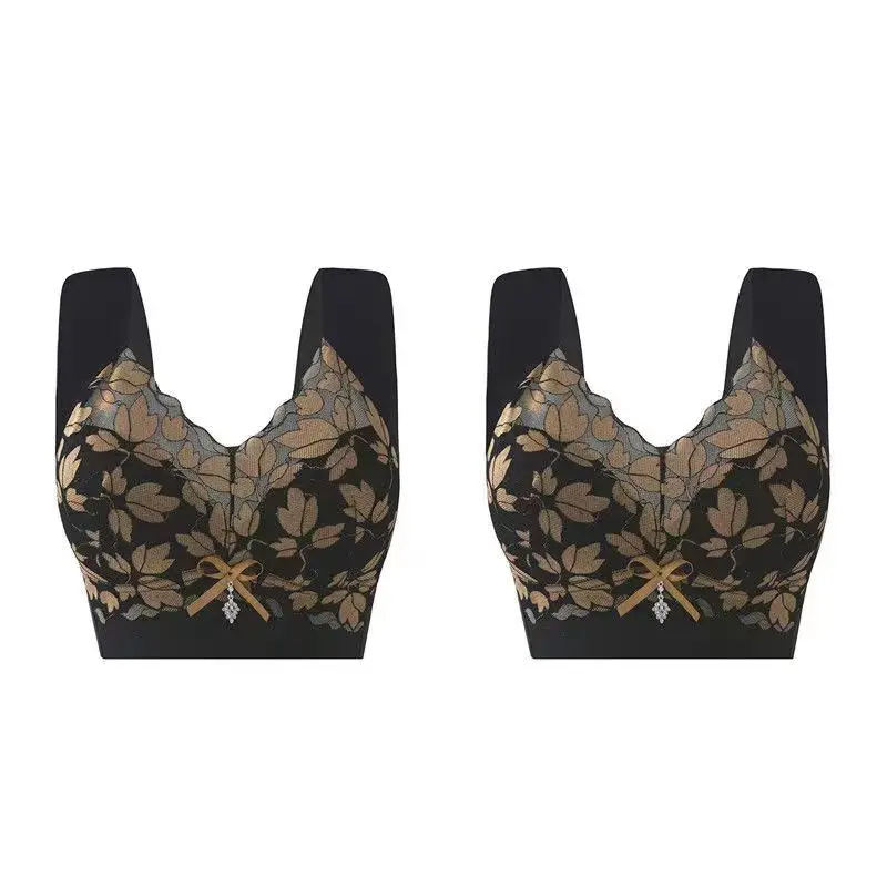 Meijia Tingmei Vest-Style Underwear, Integrated Bra with Side Support, Seamless Fixed Cup Bra Pads, Push-Up Full Cup