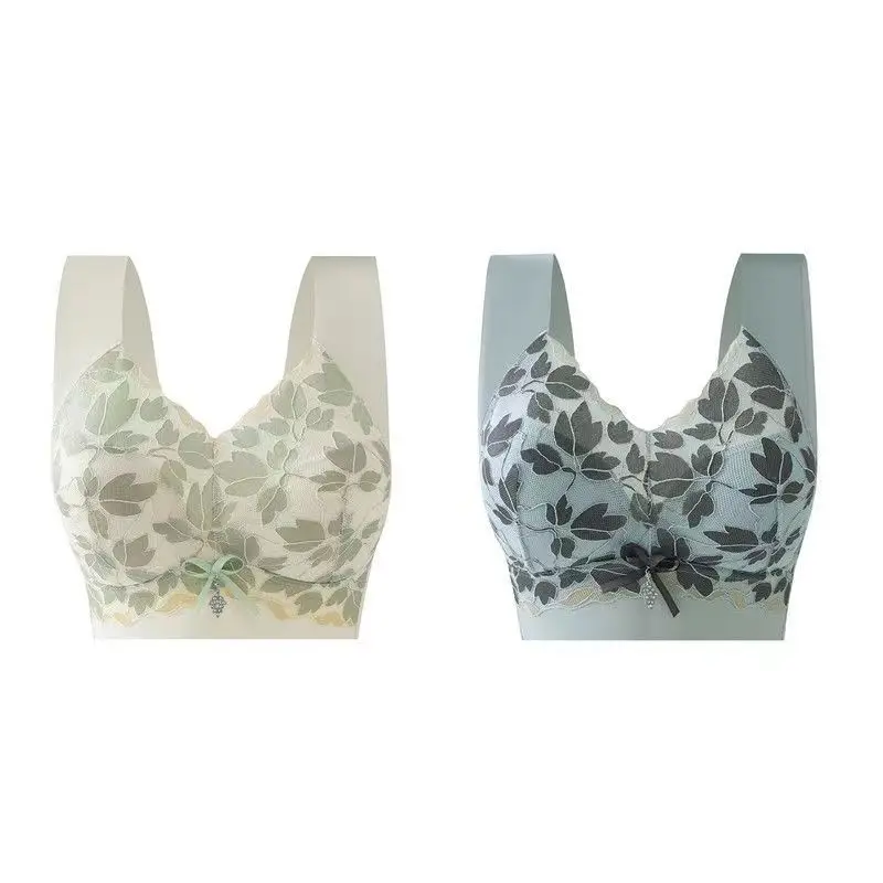 Meijia Tingmei Vest-Style Underwear, Integrated Bra with Side Support, Seamless Fixed Cup Bra Pads, Push-Up Full Cup