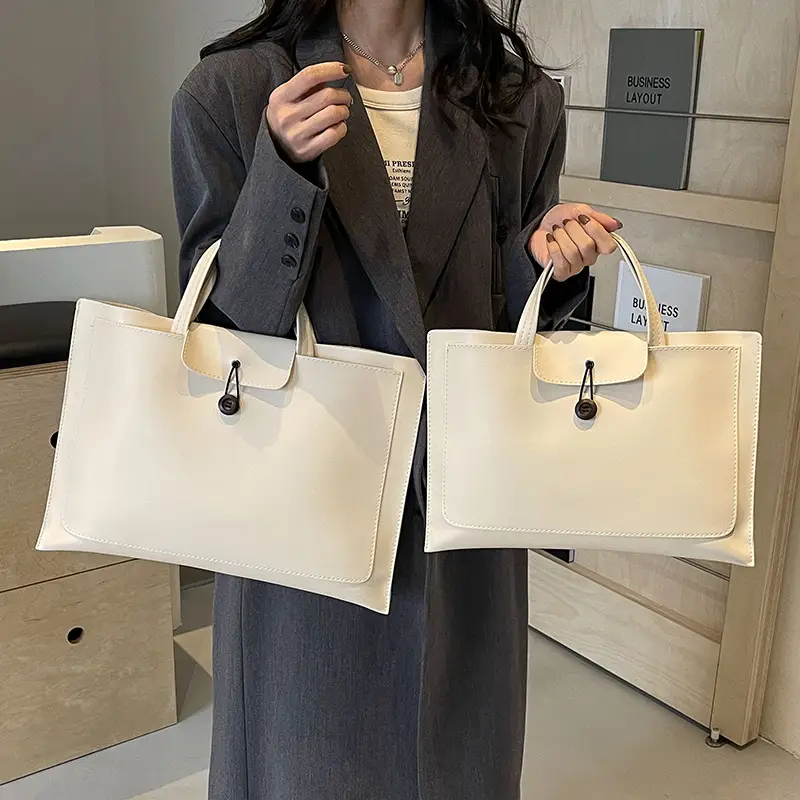 Meilade Women's 2-Piece Tan Leather Tote Bag Set