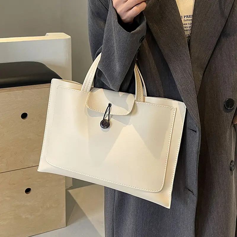 Meilade Women's 2-Piece Tan Leather Tote Bag Set
