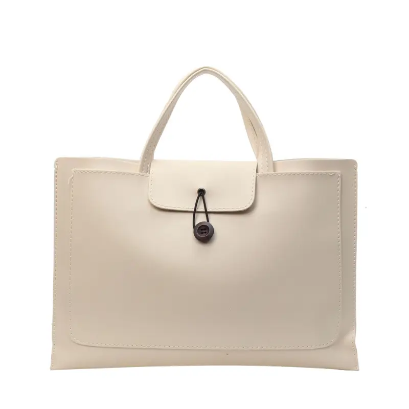 Meilade Women's 2-Piece Tan Leather Tote Bag Set