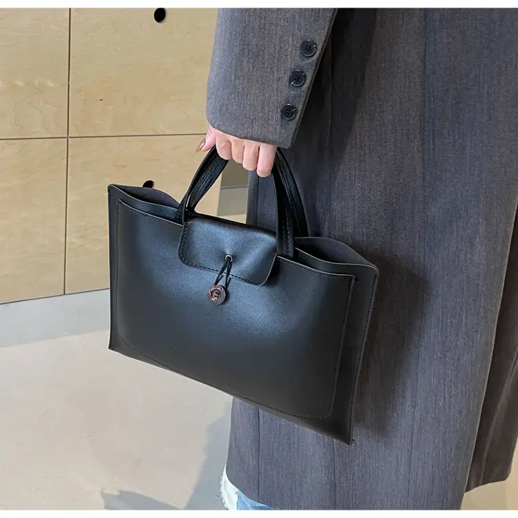 Meilade Women's 2-Piece Tan Leather Tote Bag Set — feature 19