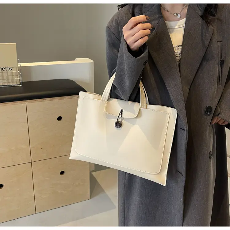 Meilade Women's 2-Piece Tan Leather Tote Bag Set — feature 21