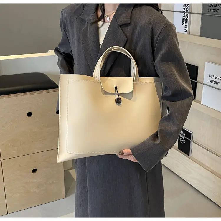 Meilade Women's 2-Piece Tan Leather Tote Bag Set — feature 22