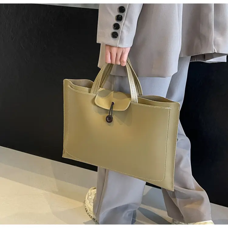 Meilade Women's 2-Piece Tan Leather Tote Bag Set — feature 27