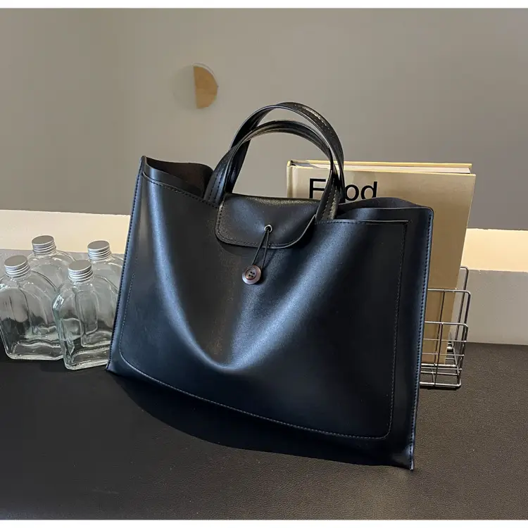 Meilade Women's 2-Piece Tan Leather Tote Bag Set — feature 31