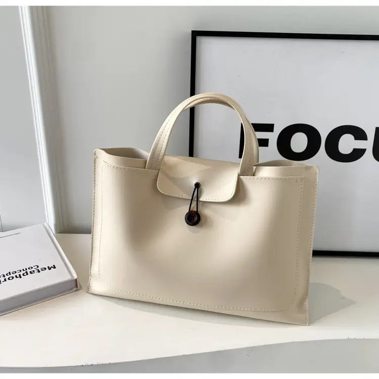 Meilade Women's 2-Piece Tan Leather Tote Bag Set — feature 33