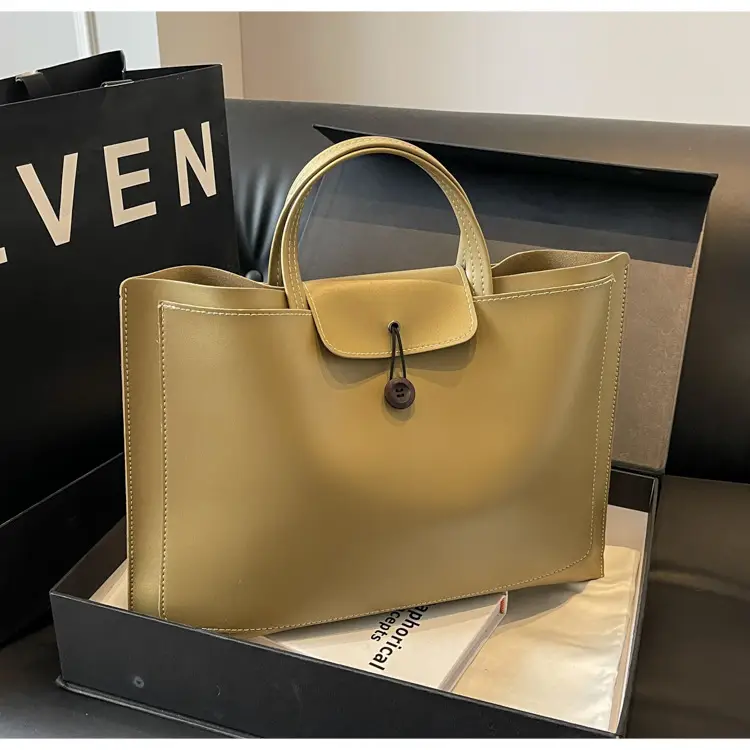 Meilade Women's 2-Piece Tan Leather Tote Bag Set — feature 39