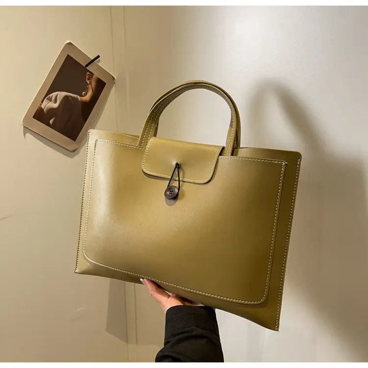 Meilade Women's 2-Piece Tan Leather Tote Bag Set — feature 40