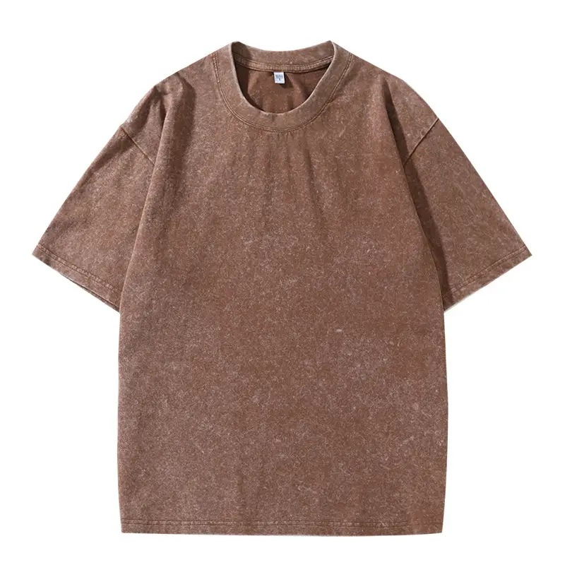 Men's Brown Retro Snowflake Cotton T-Shirt - Image 2