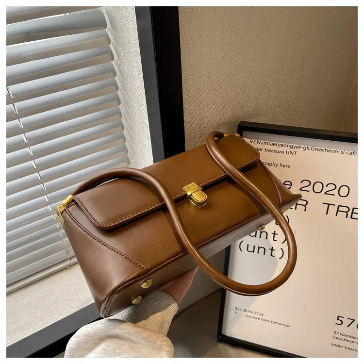 Women French Stick Bag Brown Leather Large Capacity 2022 — feature 35