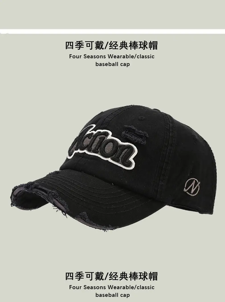 Black Kitten Embroidered Cap for Men — feature 10
