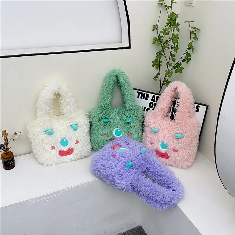 Plush Monster Bag for Girls Cute Shoulder Bag