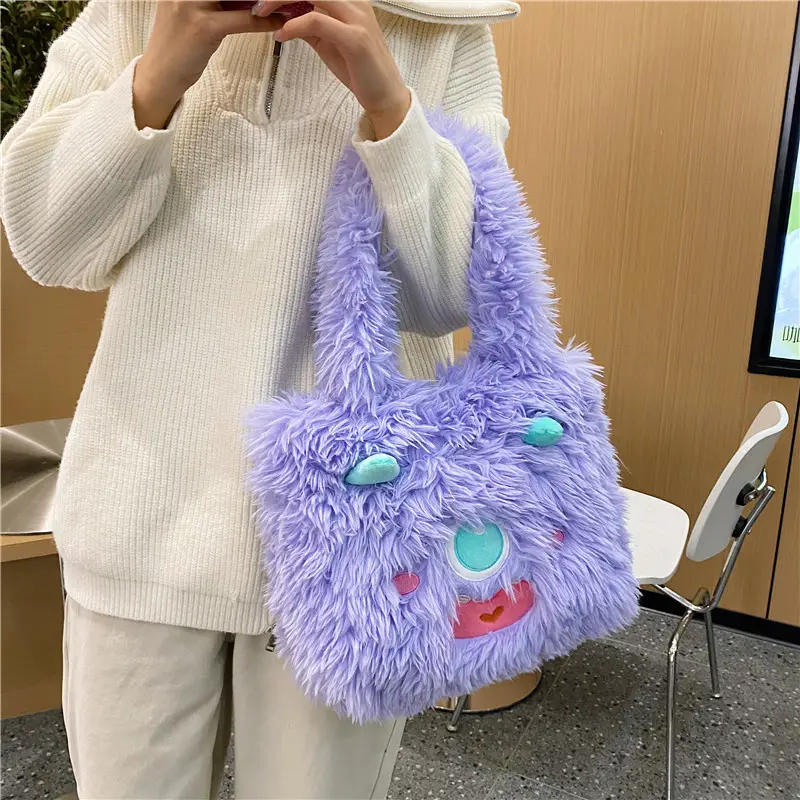 Plush Monster Bag for Girls Cute Shoulder Bag