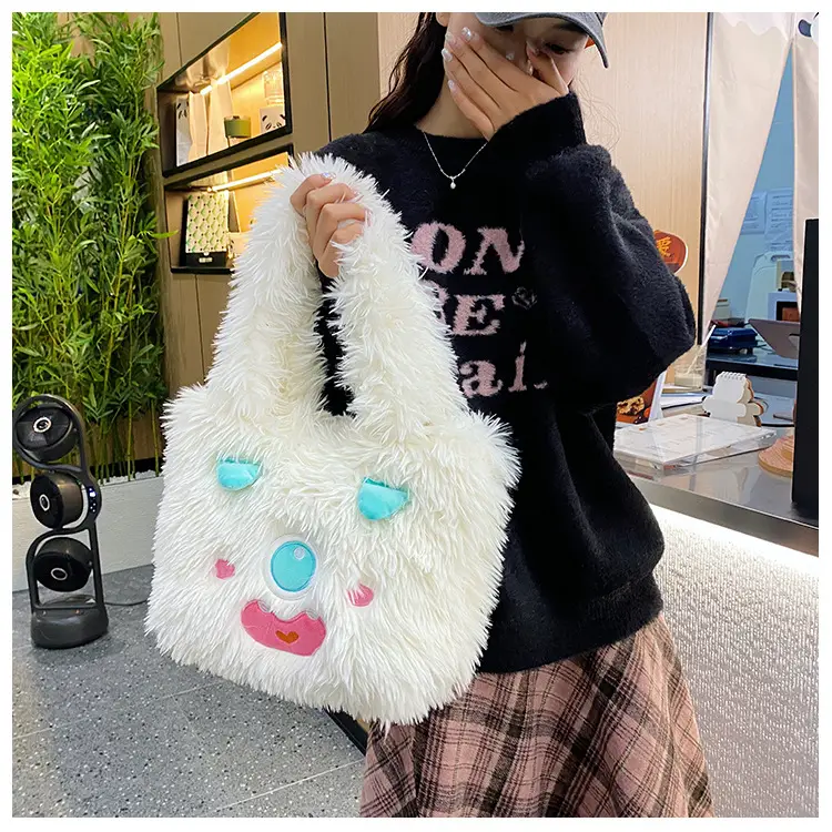 Plush Monster Bag for Girls Cute Shoulder Bag